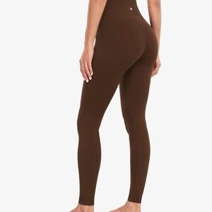 HeyNuts Yoga Pro High Waisted Leggings Chocolate 7/8 XS Buttery Soft Activewear